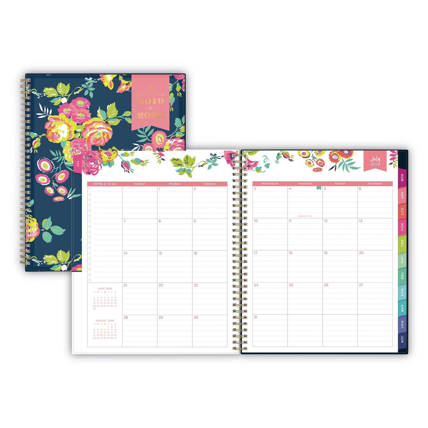 Blue Sky Peyton Navy Floral Day Designer 2020-2021 Academic Year Weekly/Monthly Planner, 8.5 x 11 inch
