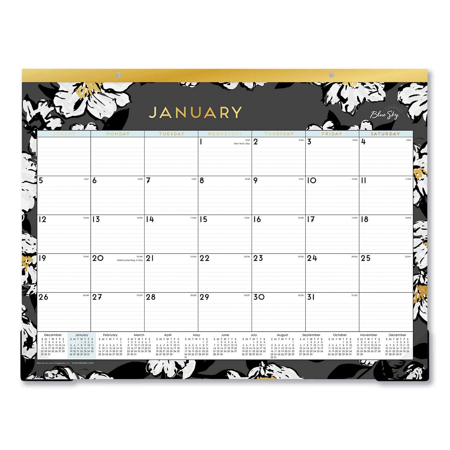 Blue Sky 2021 Baccara Dark Desk Pad, 22 x 17 inch