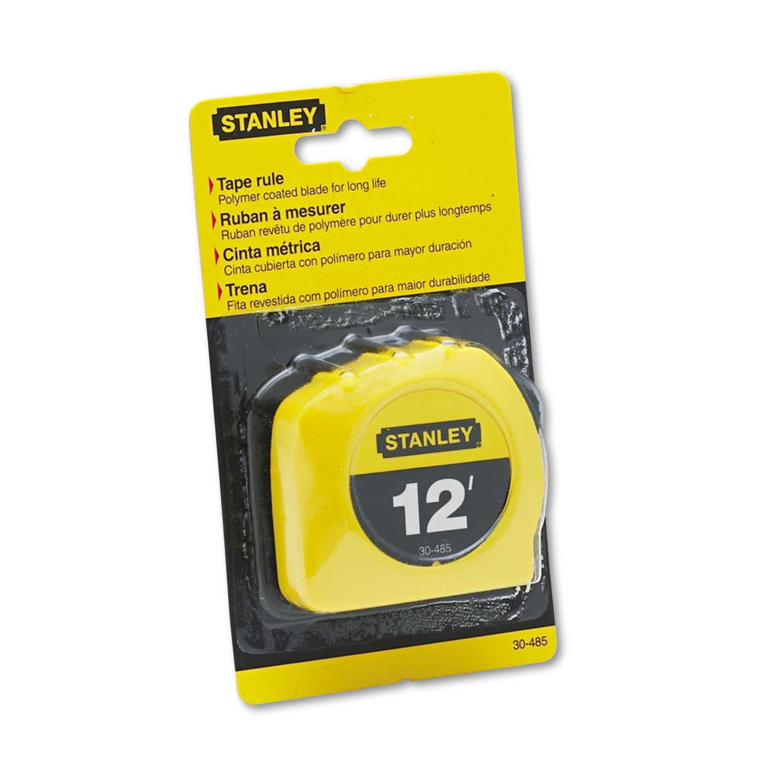 Stanley Bostitch Yellow Power Return Tape Measure with Belt Clip, 1/2 inch x 12 Feet