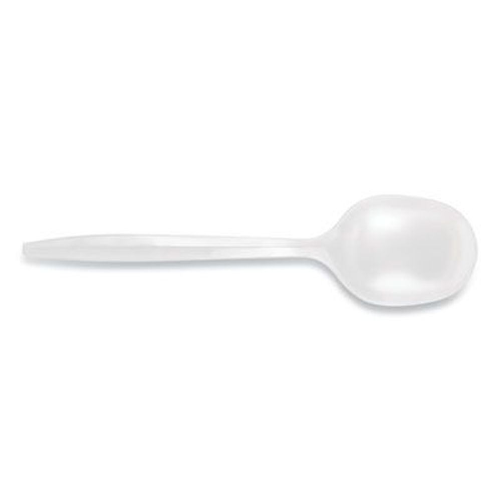 Berkley Square White Mediumweight Polypropylene Soup Spoon -- 1000 per case