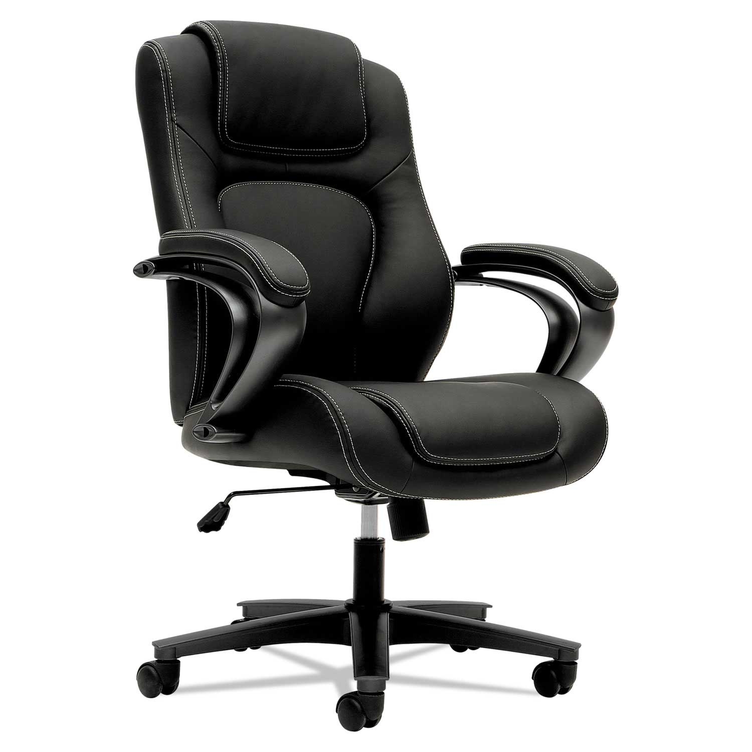 Hon HVL402 Series Black Seat Black Back Executive High Back Chair with Black Base, Supports up to 250 Pound