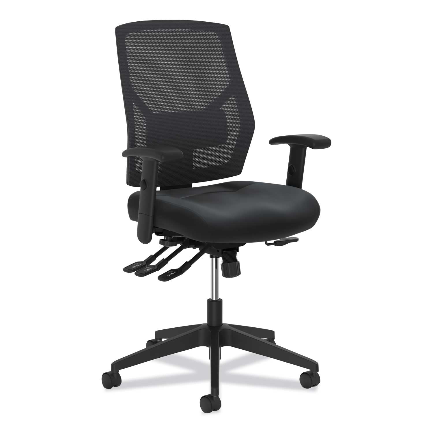 Hon Black Seat Black Back Crio High Back Task Chair with Asynchronous Control, Supports up to 250 Pound