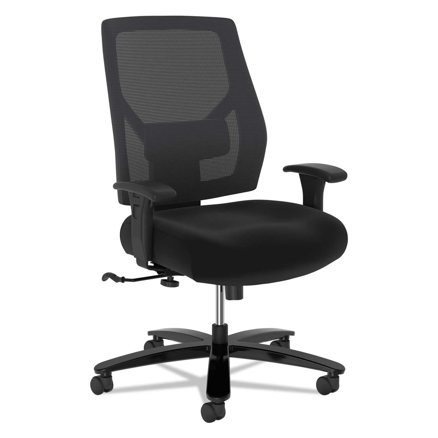 Hon Black Seat Black Back Crio Big and Tall Mid Back Task Chair with Black Base, Supports up to 450 Pound
