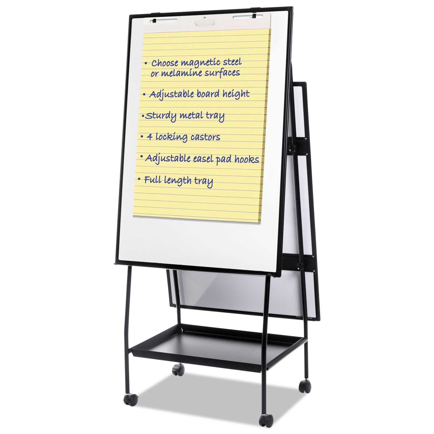 MasterVision Magnetic Gold Ultra Black Frame Creation Station Dry Erase Board, 29 1/2 x 74 7/8 inch