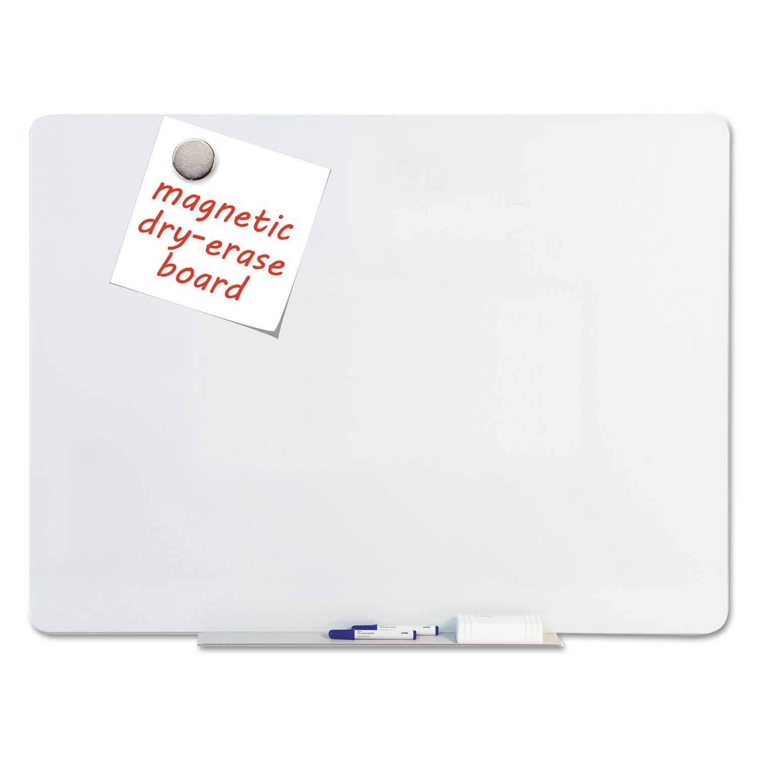 MasterVision Opaque White Glass Magnetic Dry Erase Board, 48 x 36 inch