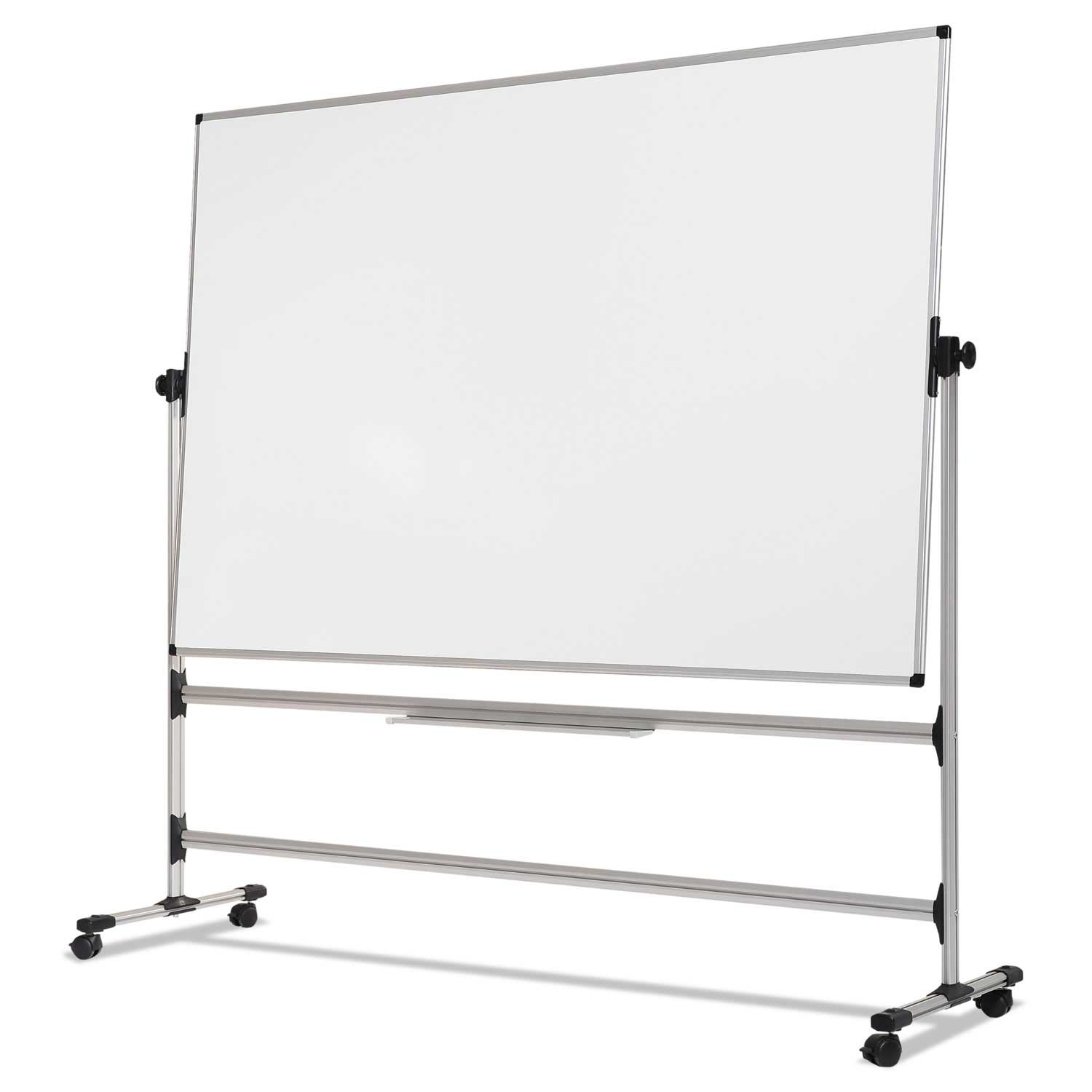 MasterVision White Steel Frame Earth Silver Easy Clean Revolving Dry Erase Board, 36 x 48 inch