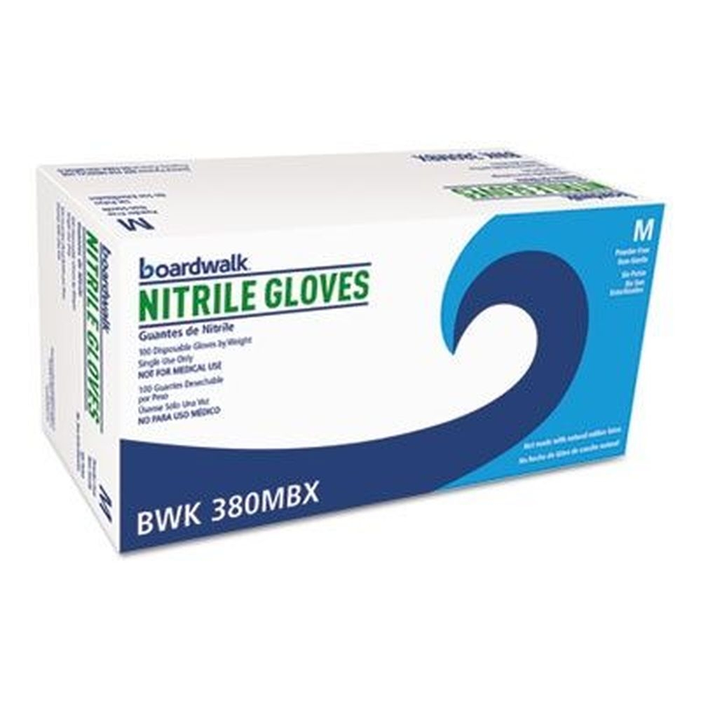 Boardwalk Blue Medium 4 mil Disposable General-Purpose Nitrile Gloves -- 100 per box
