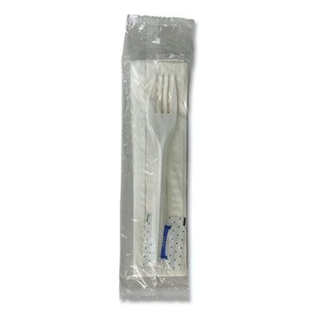 Boardwalk White Fork/Napkin/Salt Packet Three-Piece Utensil Set -- 500 per case