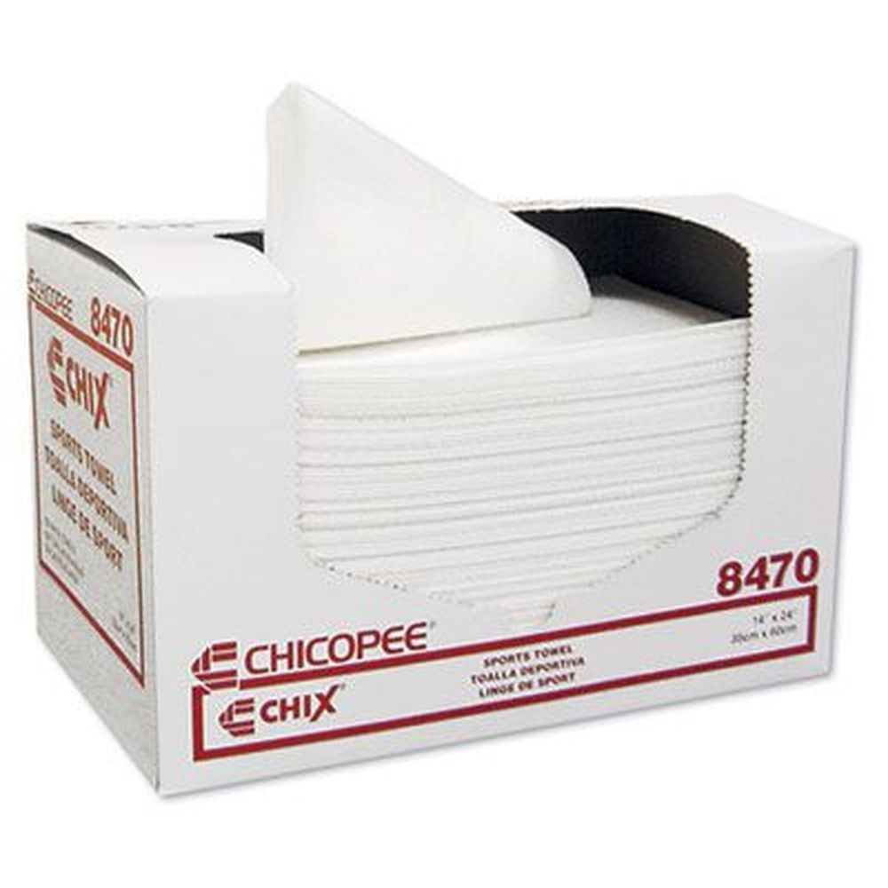 Chix White Sports Towels, 14 x 24 inch - 100 per pack -- 6 packs per case