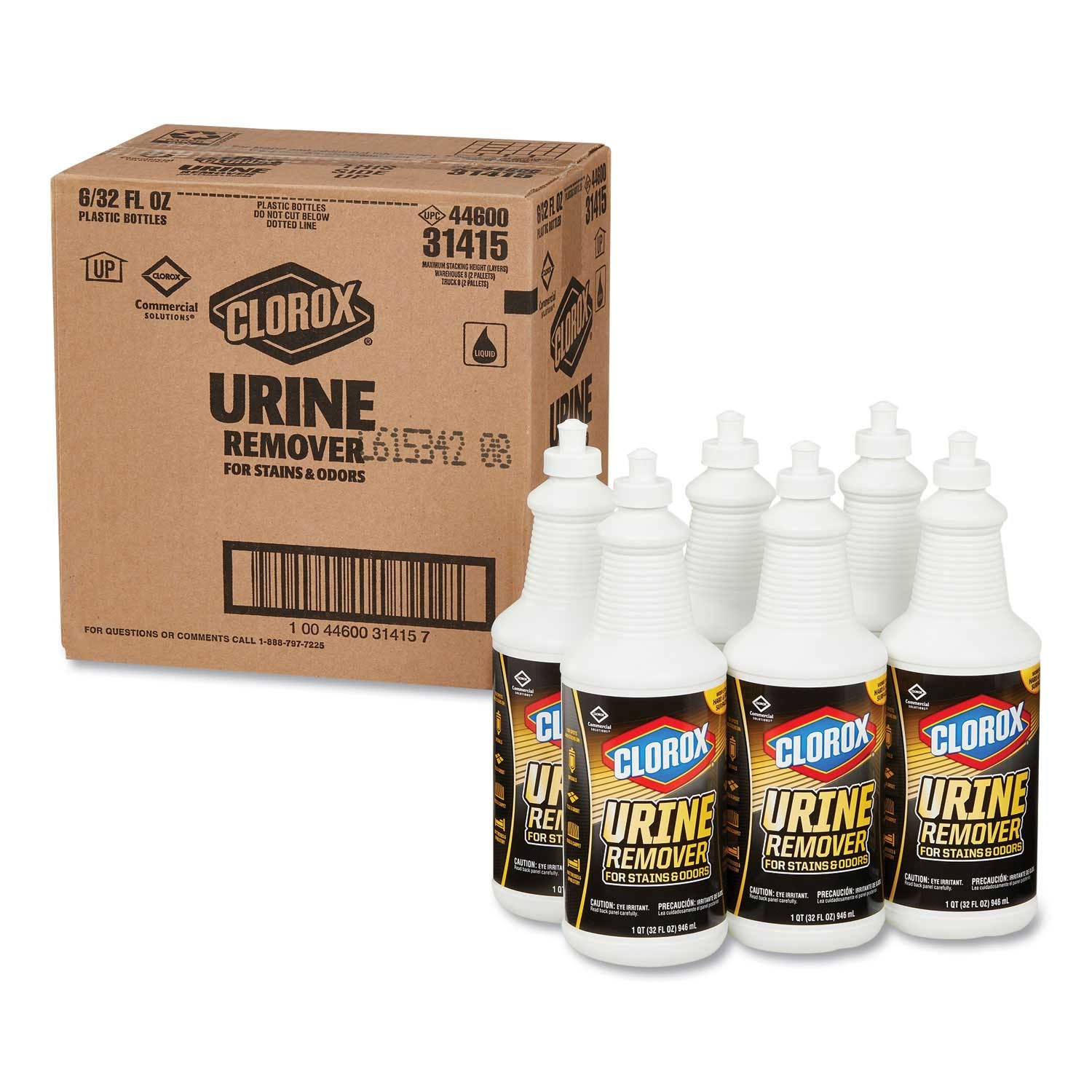 Clorox Urine Remover for Stains and Odors, 32 Ounce Pull Top Bottle -- 6 per case