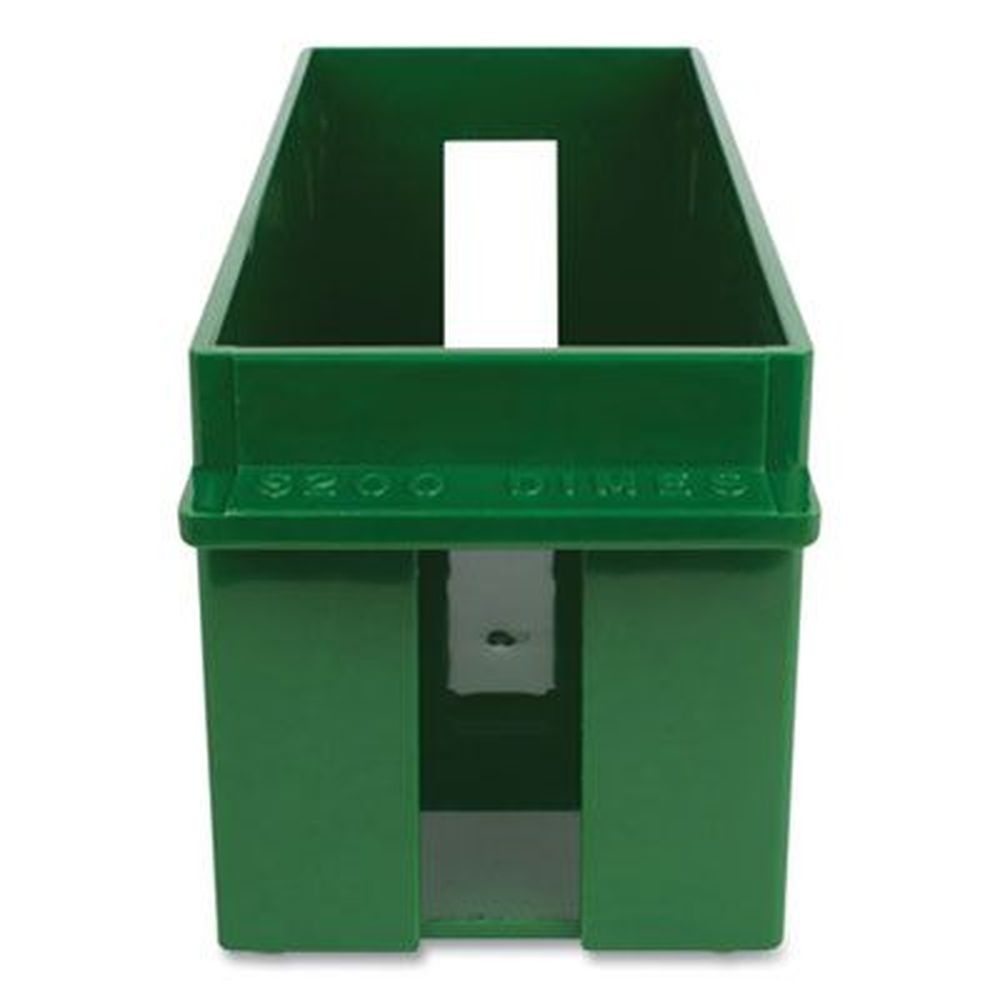 ControlTek Plastic Green 1 Compartment Dimes Extra-Capacity Coin Tray, 10.5 x 4.75 x 5 inch