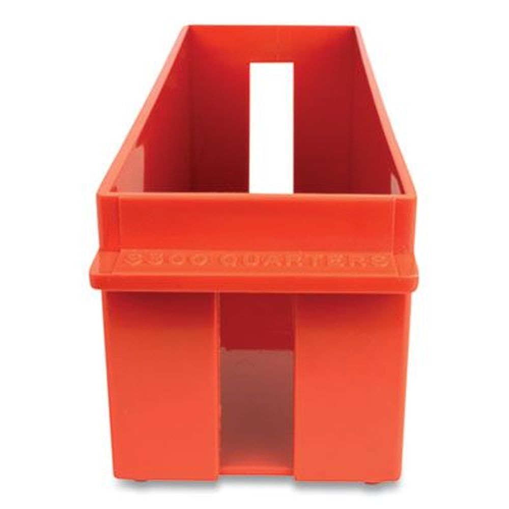 ControlTek Plastic Orange 1 Compartment Quarters Extra-Capacity Coin Tray, 11.5 x 3.38 x 3.38 inch