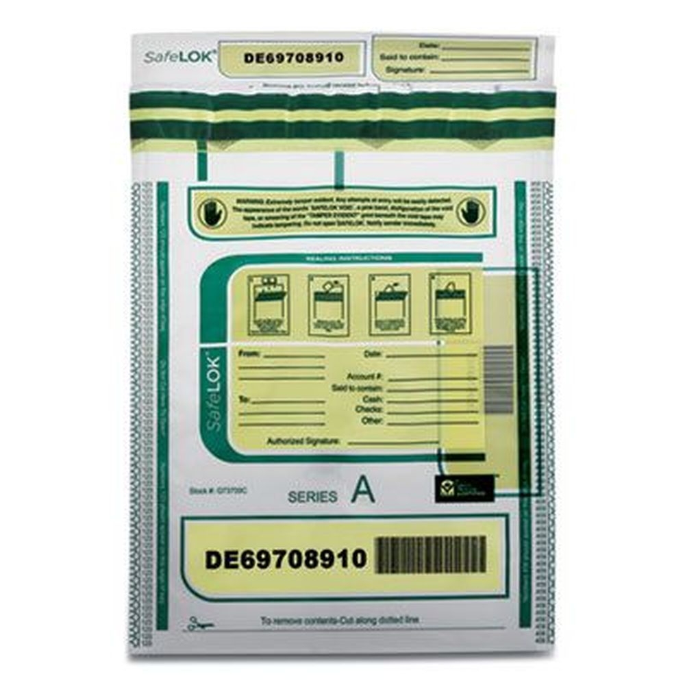 SafeLOK Clear Plastic Deposit Bag, 9 x 12 inch -- 100 per pack