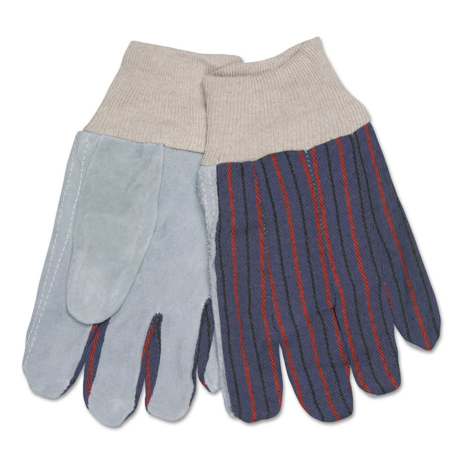 MCR Safety Large Gray/White 1040 Leather Palm Gloves -- 12 per case