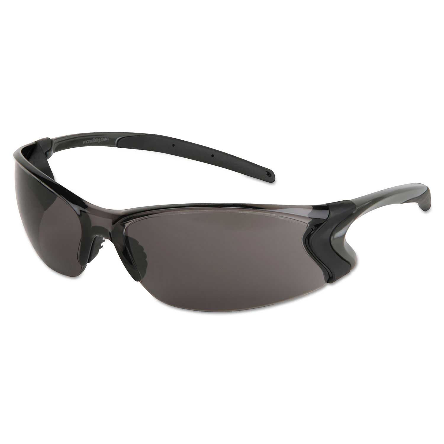 MCR Safety Clear Frame Polycarbonate Hard Coat Gray Lens Backdraft Glasses
