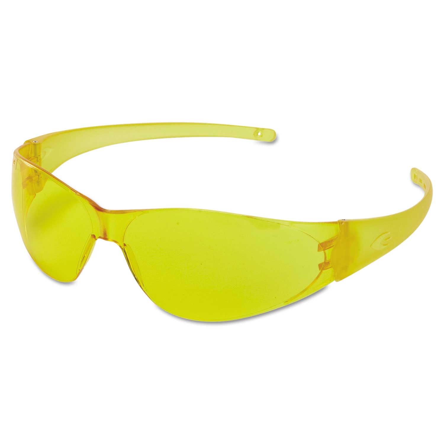 MCR Safety Checkmate Amber Temple Polycarbonate Amber Anti-Fog Lens Safety Glasses