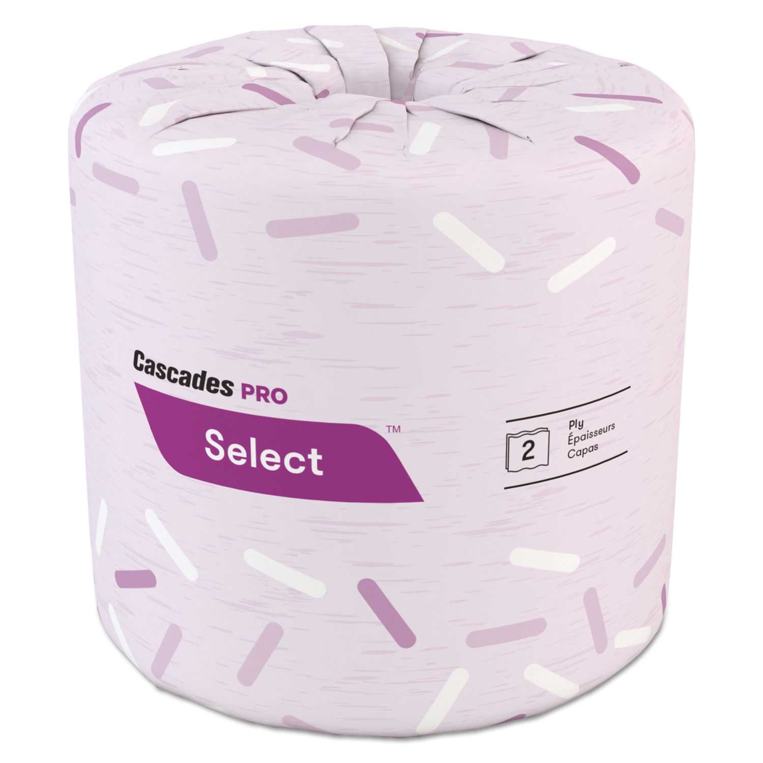 Cascades PRO Select White 2 Ply Standard Bath Tissue, 4 x 3.19 inch - 500 per roll -- 96 rolls per case
