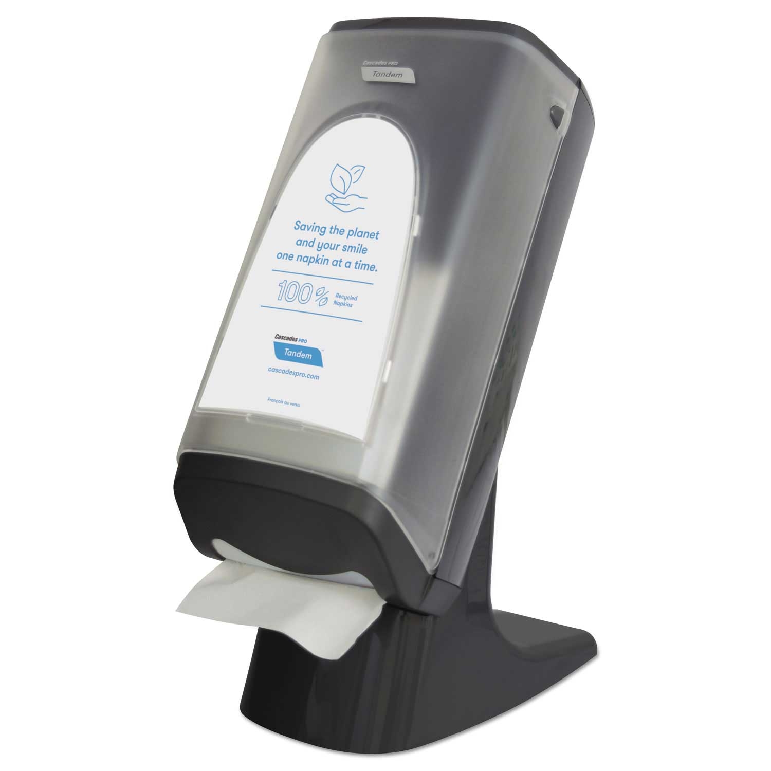 Cascades PRO Grey Tandem Stand/Wall Interfold Napkin Dispenser, 9.06 x 12.4 x 20.28 inch