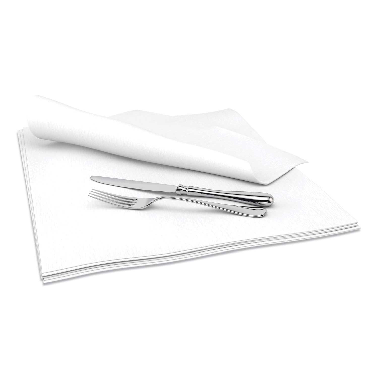 Cascades PRO Signature White DRC Flat Dinner Napkin, 15 x 15 inch -- 1000 per case