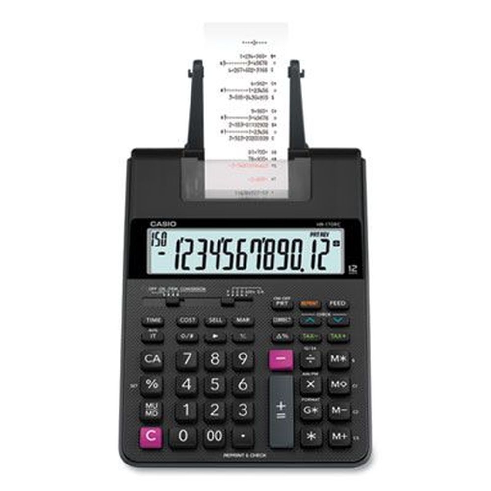 Casio Black/Red Print HR170R Printing Calculator with 2 Lines per Second