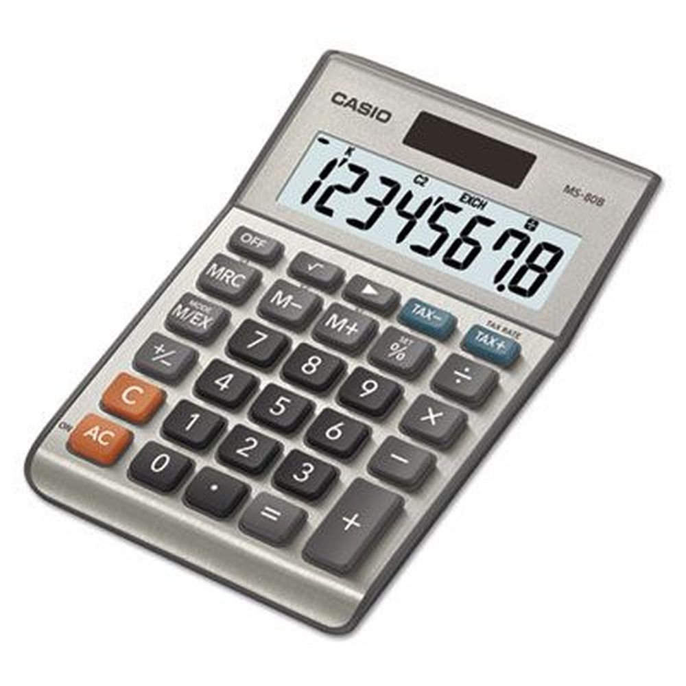 Casio 8 Digit Lcd MS 80B Tax and Currency Calculator