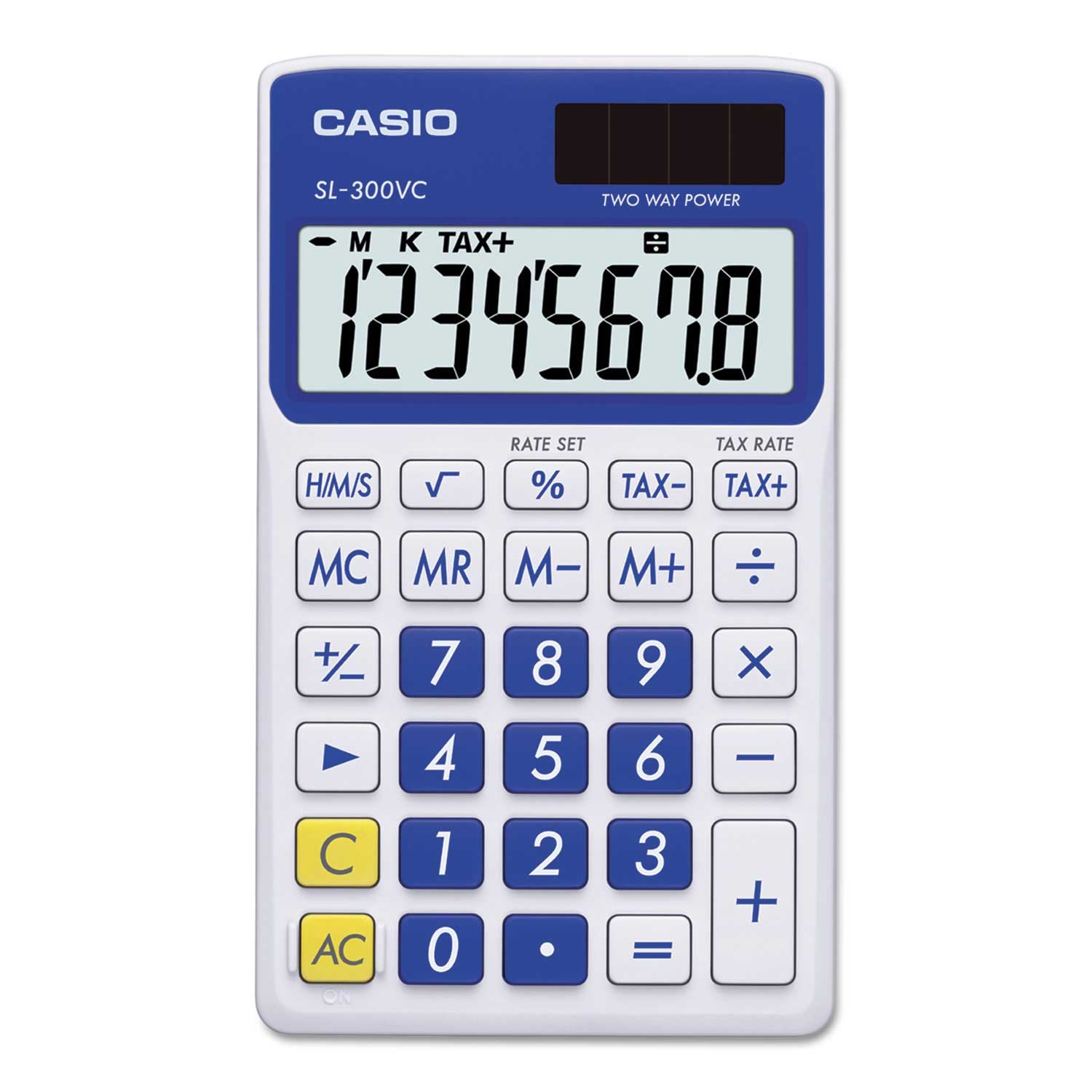 Casio Blue 8-Digit LCD Handheld Calculator, 2.75 x 4.62 inch