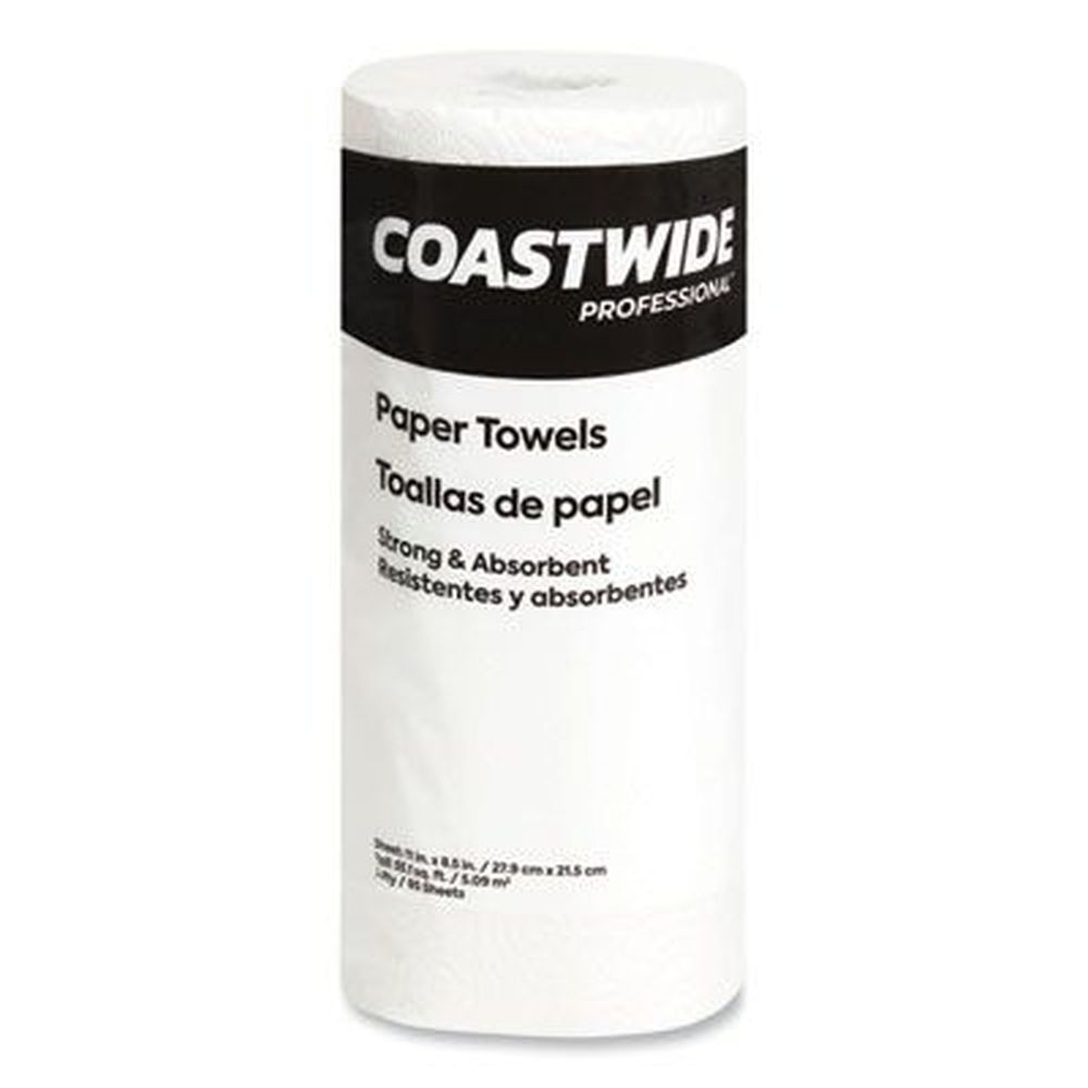 Coastwide Professional White 2-Ply Kitchen Roll Paper Towel, 11 X 8.5 inch - 85 sheets per roll -- 30 rolls per case