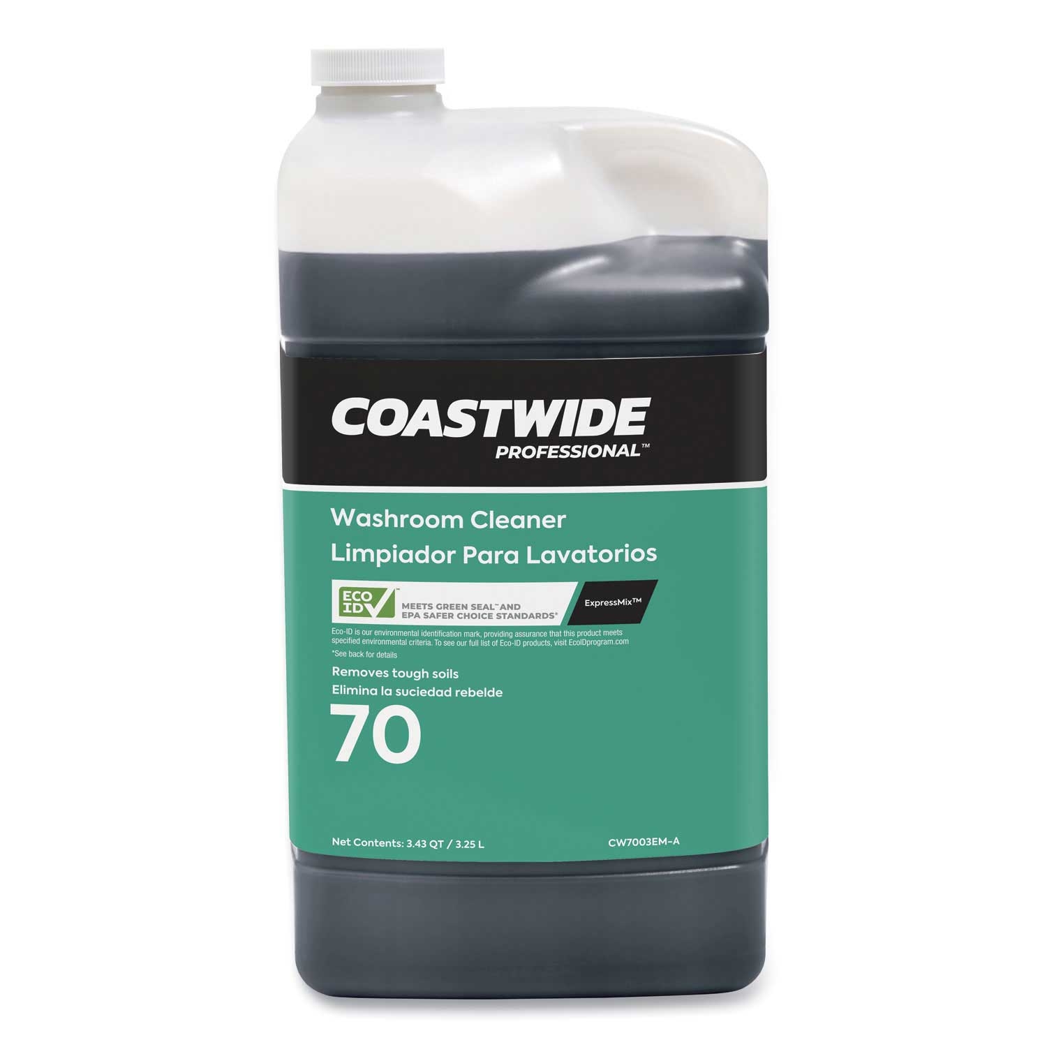 Coastwide Professional Fresh Citrus Scent 70 Eco-ID Washroom Cleaner Concentrate for ExpressMix System, 110 Ounce Bottle -- 2 per case