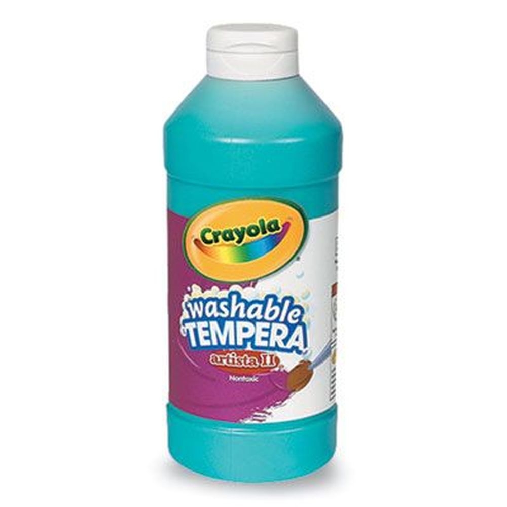 Crayola Turquoise Artista II Washable Tempera Paint, 16 Ounce Bottle