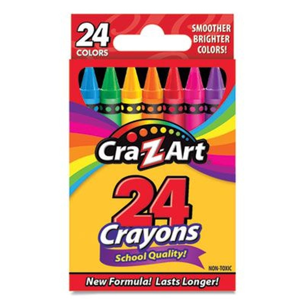 Cra-Z-Art Assorted Colors School Quality Crayons -- 24 per box