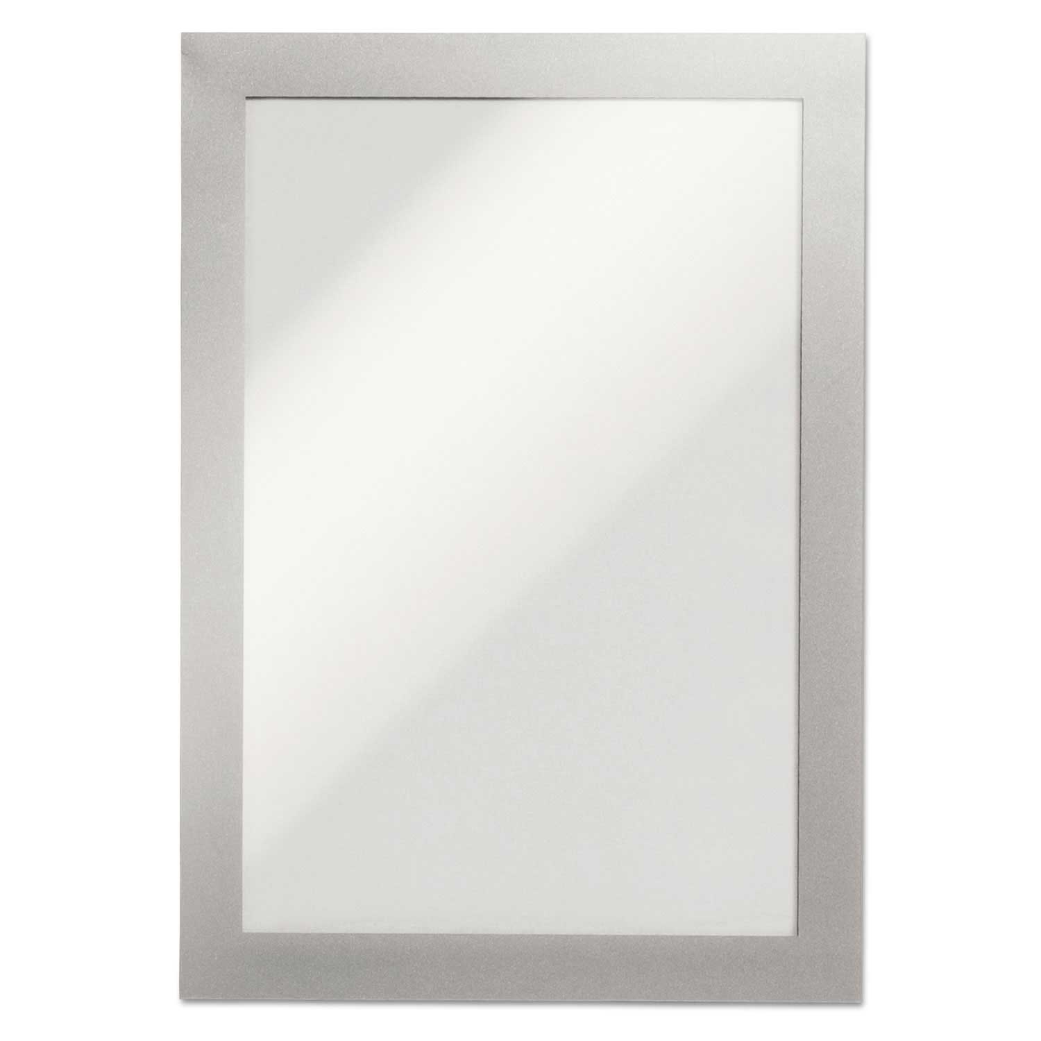 Durable Duraframe PVC Rectangular Silver Frame Sign Holder for 5 1/2 x 8 1/2 inch Insert -- 2 per case