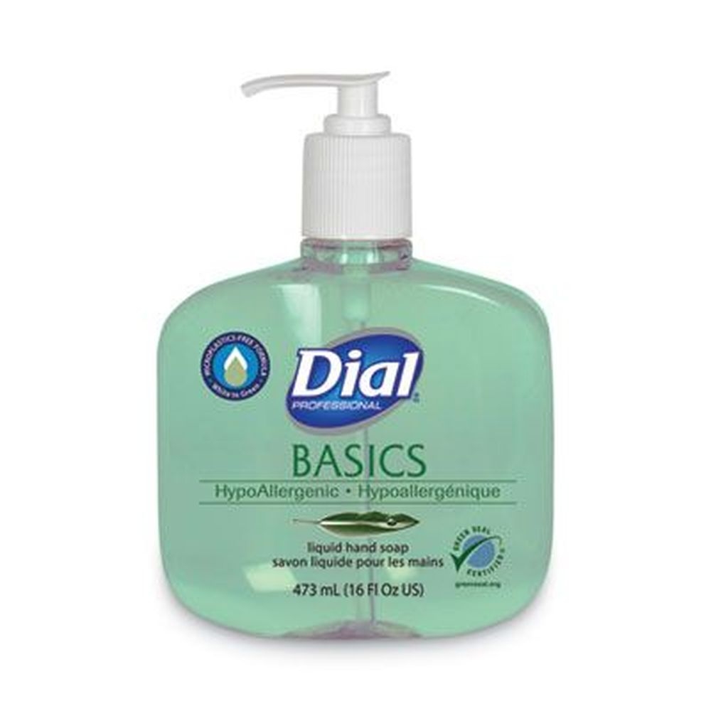 Dial Professional Unscented Basics Mp Free Liquid Hand Soap, 16 Ounce Pump Bottle -- 12 per case