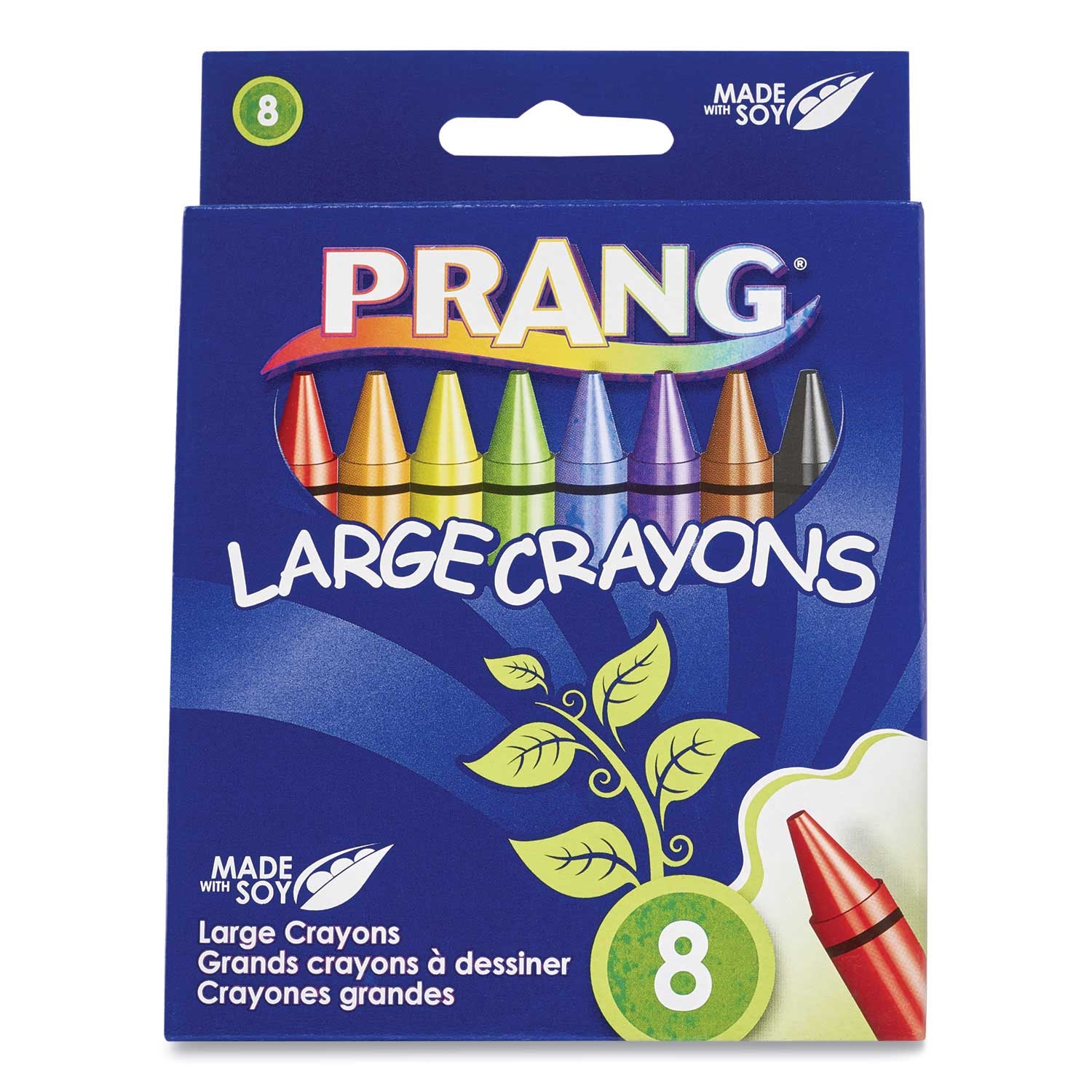 Prang Large Soy Crayons - 8 colors per pack -- 1 pack