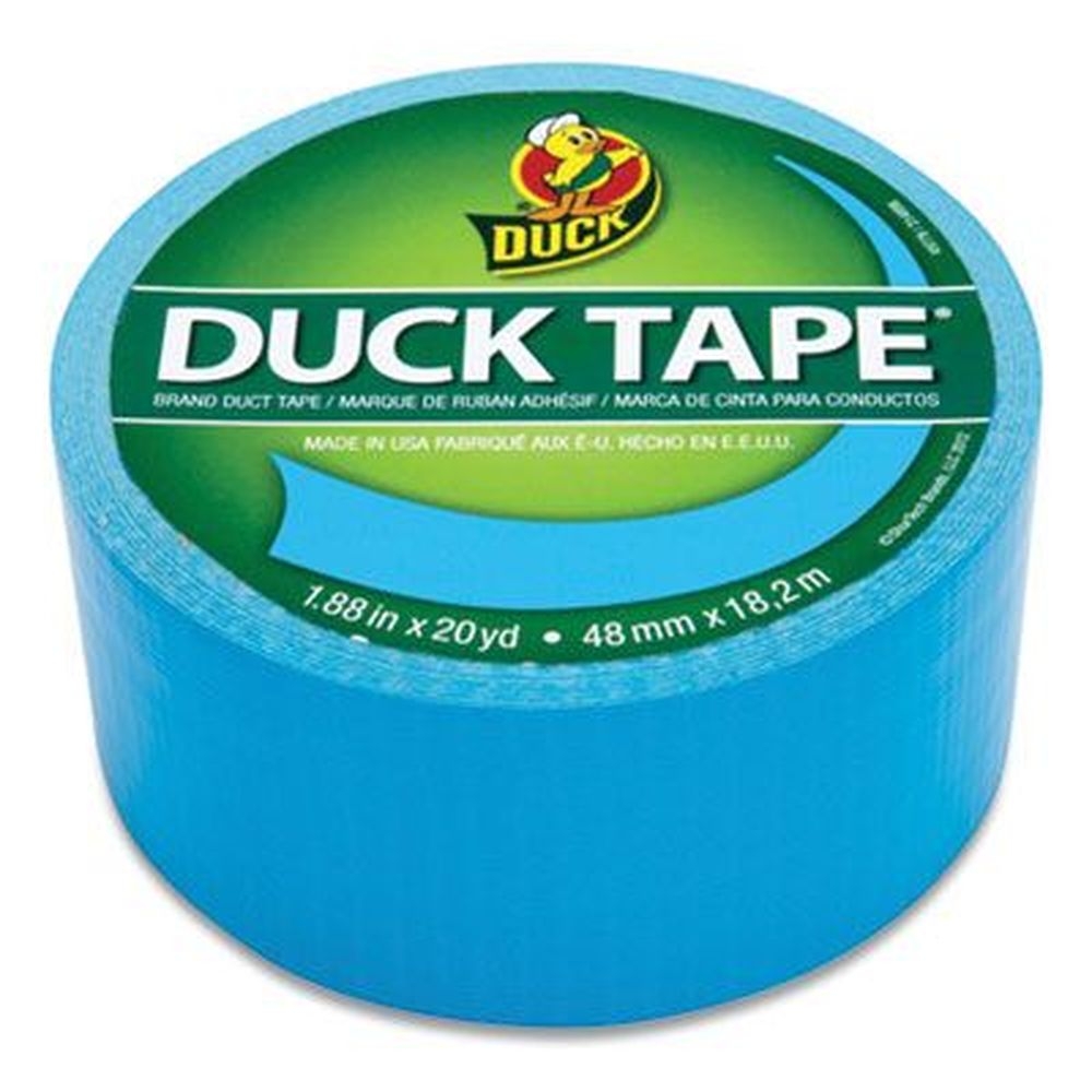 Duck 3 inch Core Electric Blue Colored Duct Tape Roll, 1.88 inch x 20 Yards