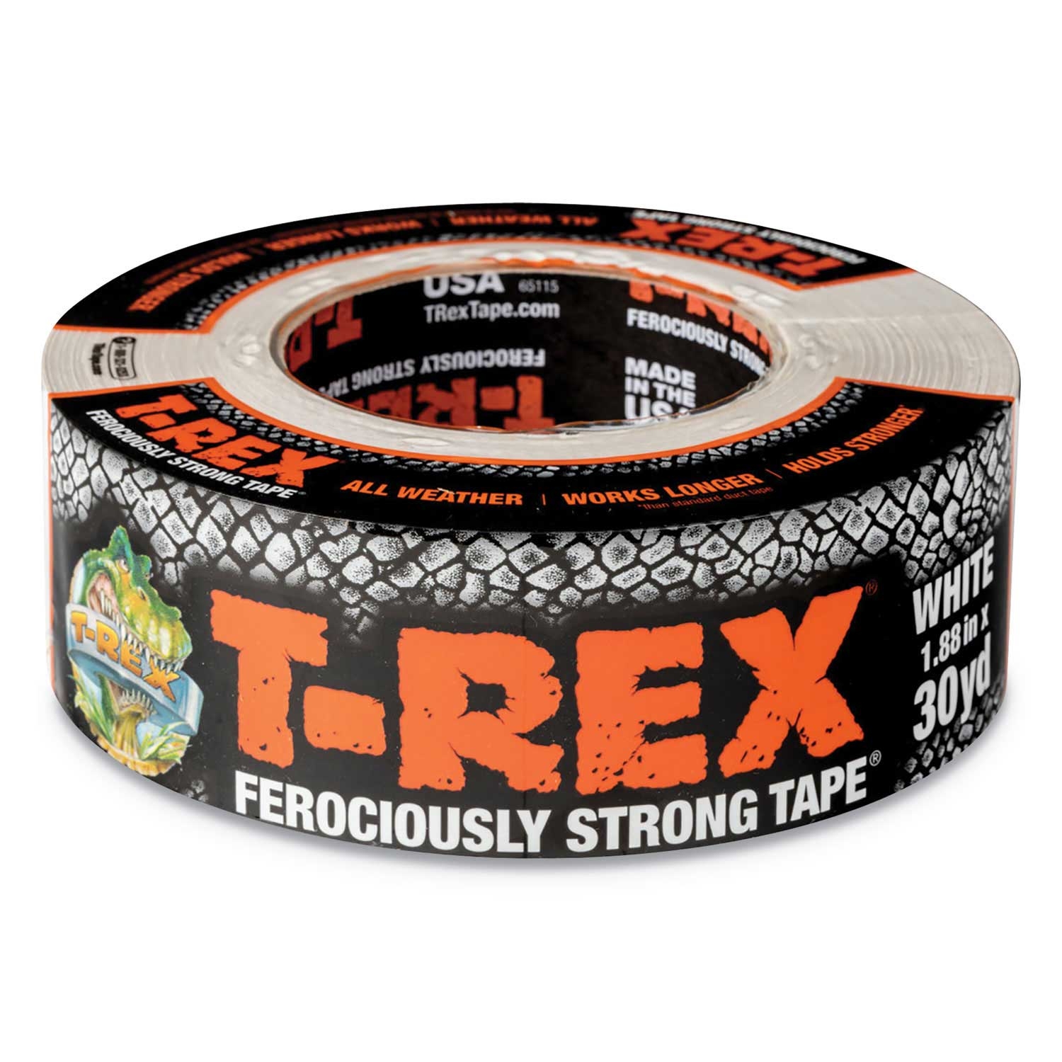 T Rex White 3 inch Core Duct Tape, 1.88 inch x 30 Yard