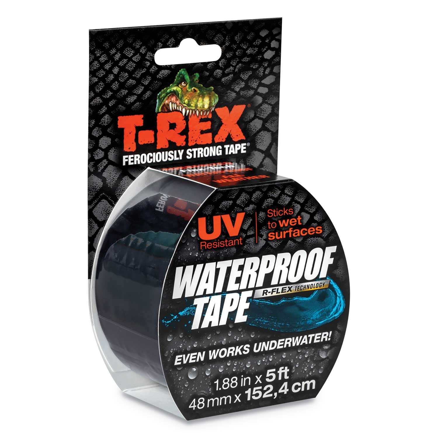 T Rex Black 3 inch Core Waterproof Tape, 2 inch x 5 Feet