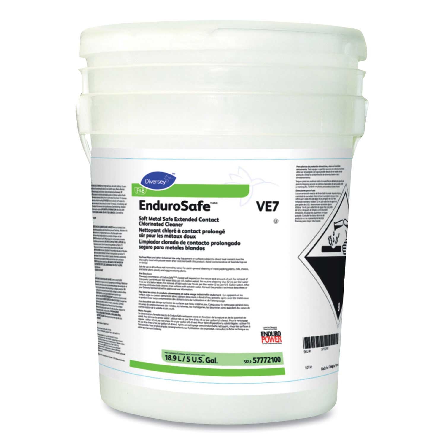 Diversey Endurosafe Extended Contact Chlorinated Cleaner, 5 Gallon Pail