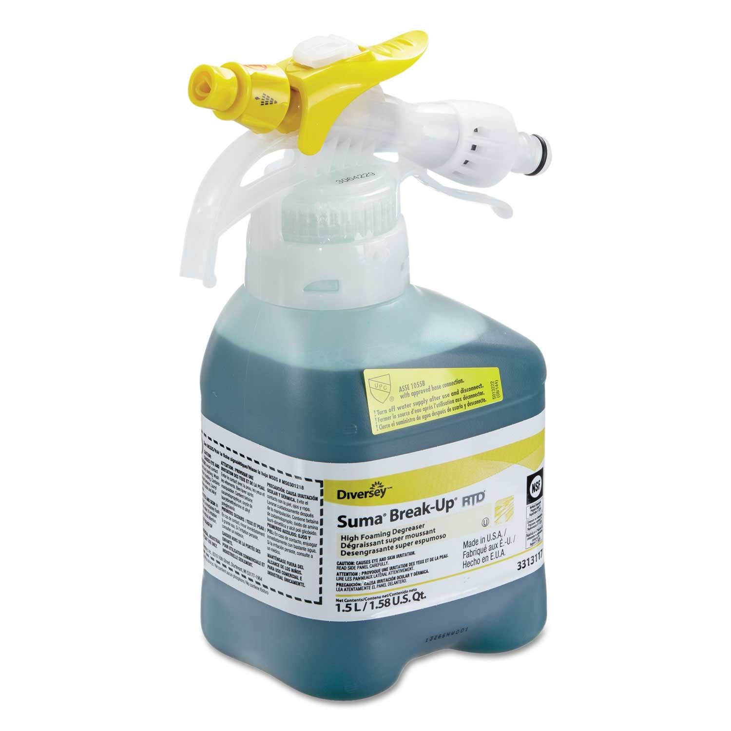 Diversey Suma Break Up Heavy Duty Foaming Grease Release Cleaner, 1500 Milliliter Bottle -- 2 per case