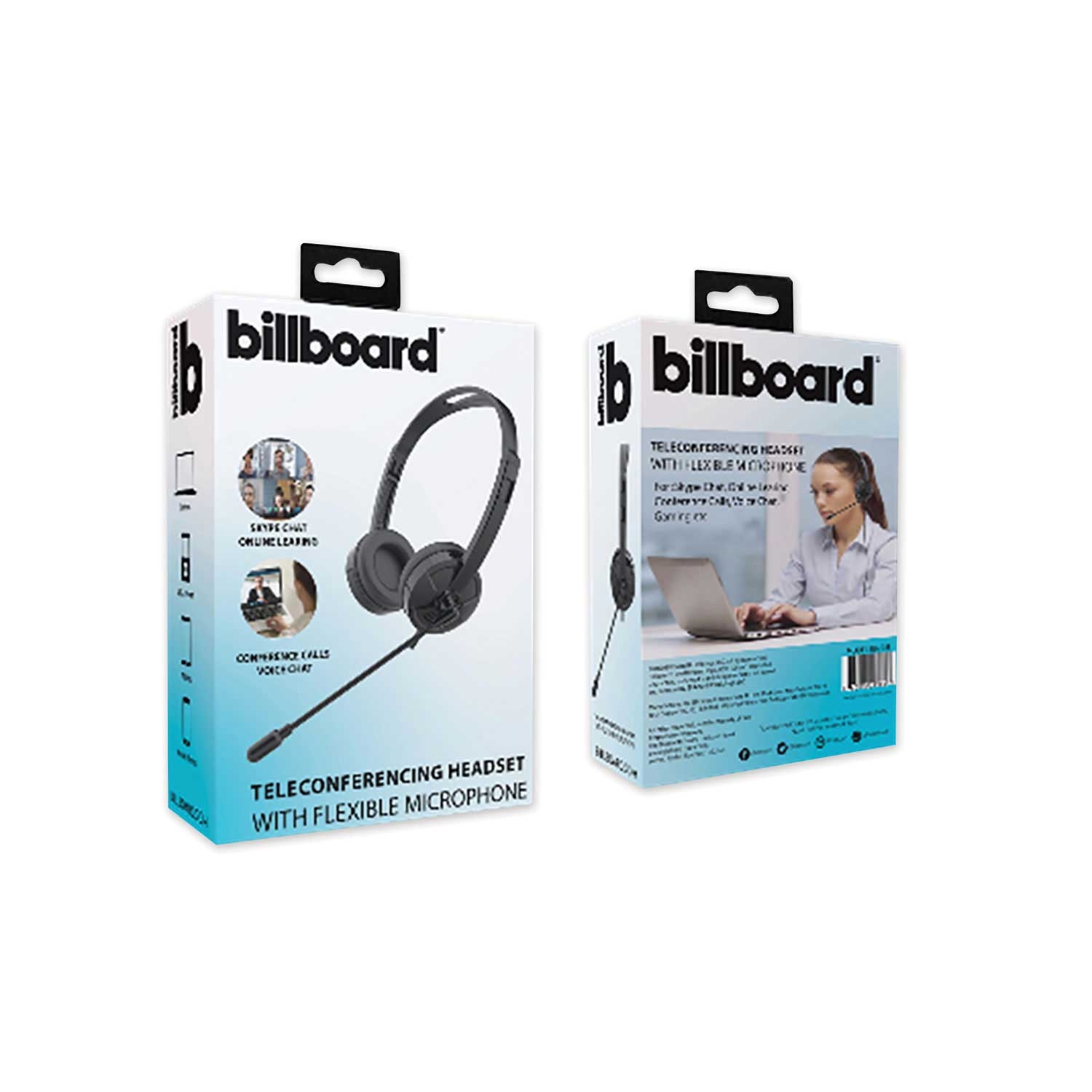 billboard Black Binaural Over The Head/Behind The Head Telecom Headset