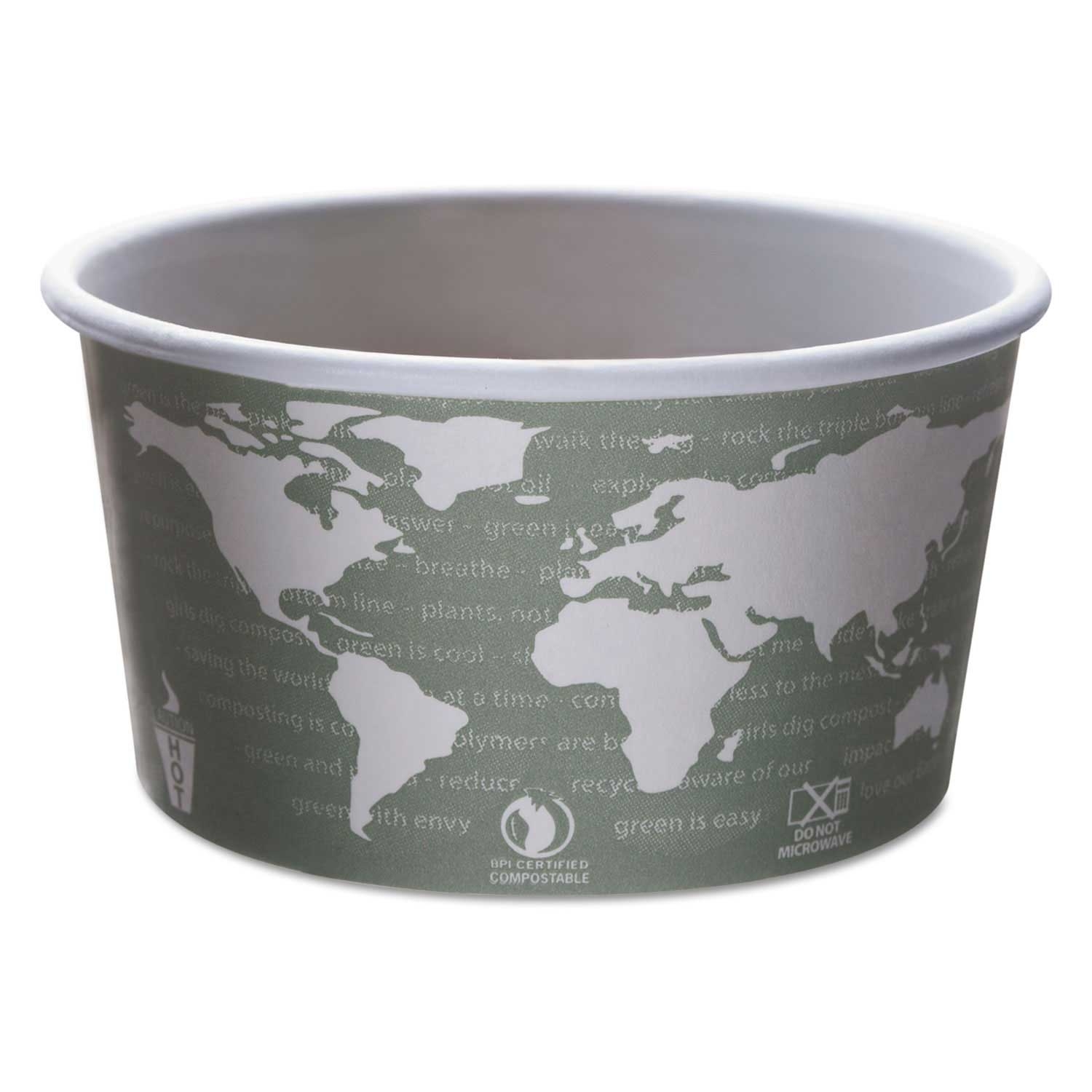 Eco-Products World Art Renewable and Compostable Green Soup Container, 12 Ounce - 25 per pack -- 20 packs per case