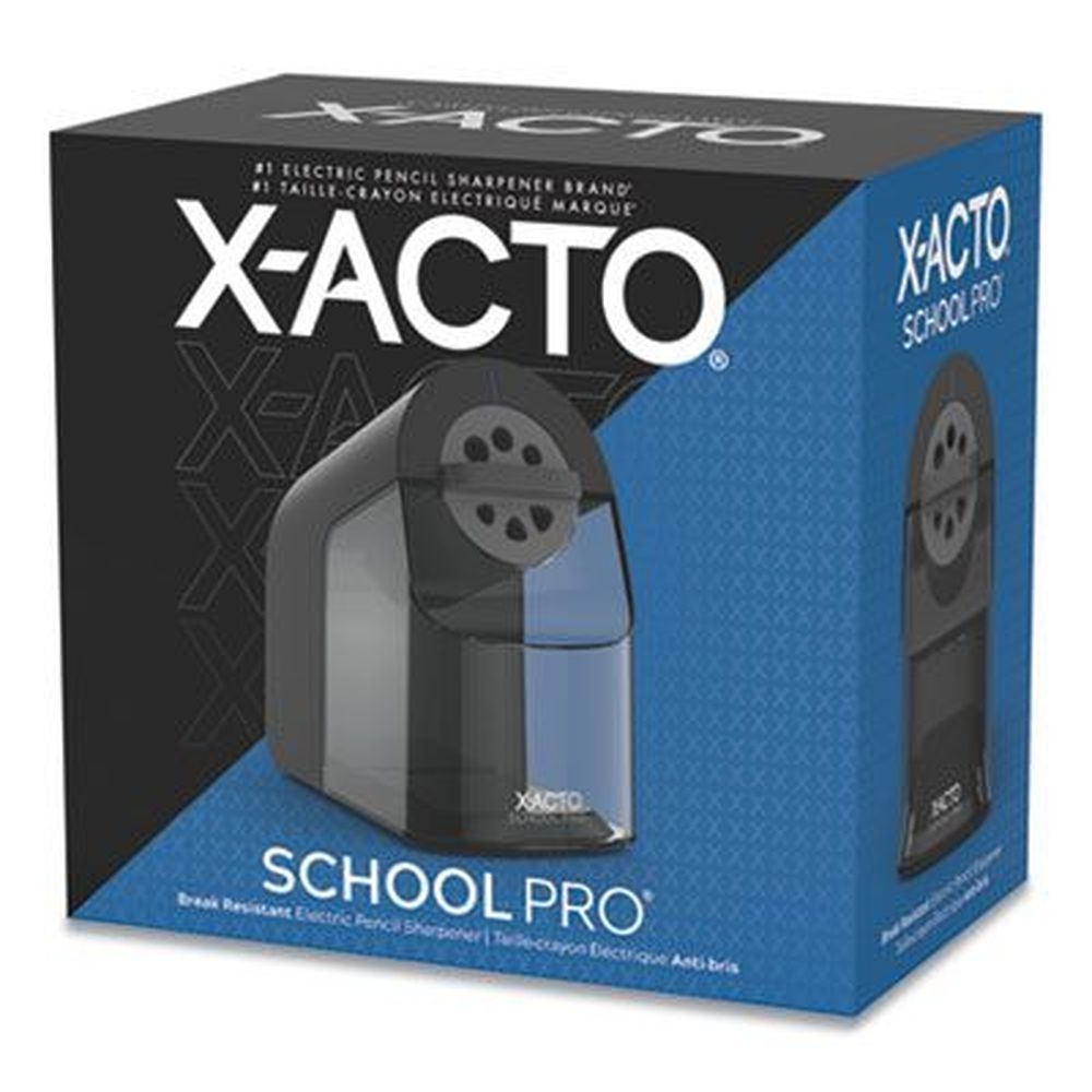 X-ACTO Model 1670 Black/Gray/Smoke School Pro Classroom AC-Powered Electric Pencil Sharpener, 4 x 7.5 x 7.5 inch