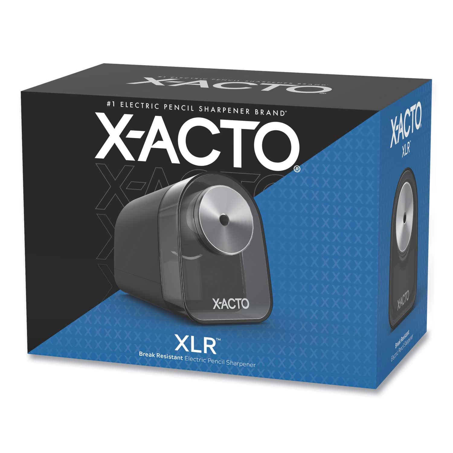 X-ACTO Model 1818 XLR Black/Silver/Smoke AC-Powered Office Electric Pencil Sharpener, 3.5 x 5.5 x 4.5 inch
