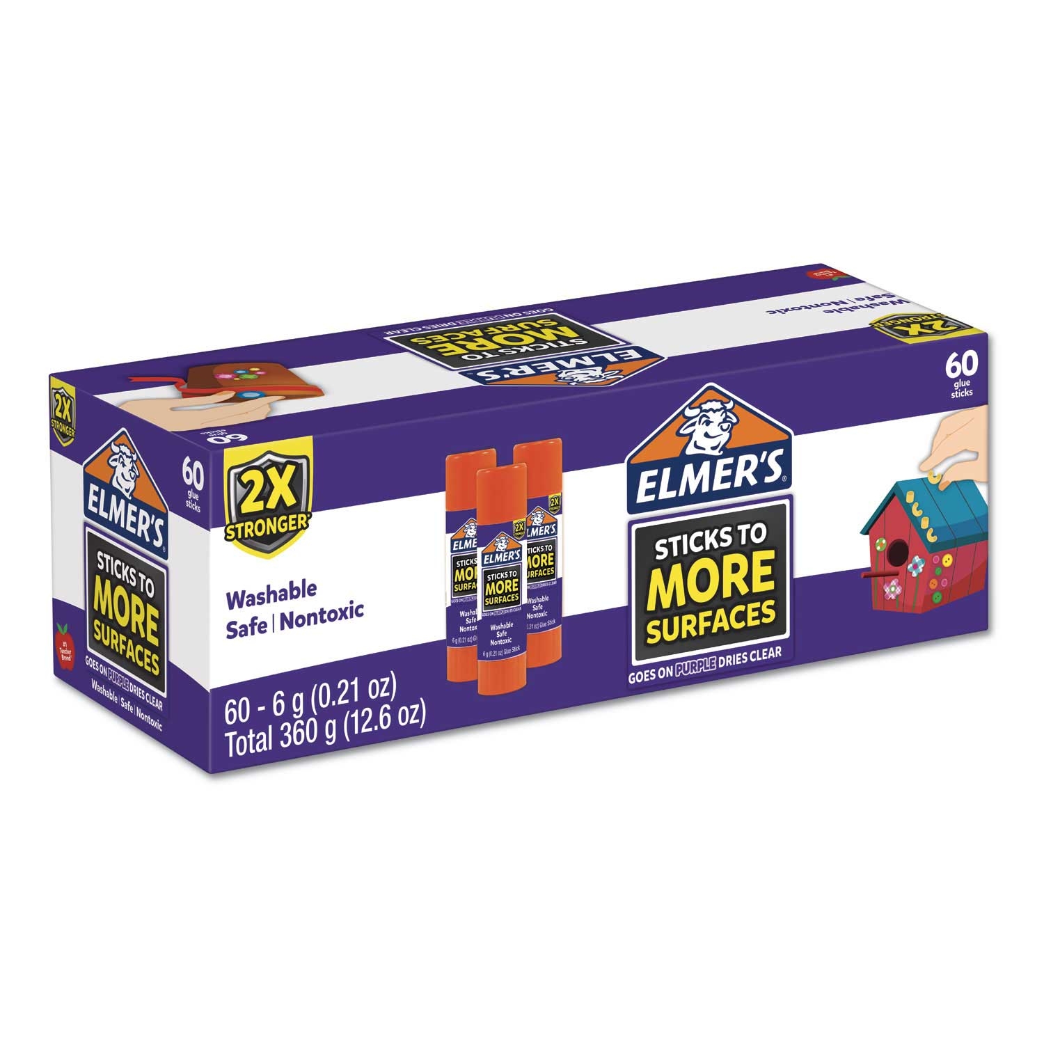 Elmers Washable Extra Strength School Glue Stick, 0.21 Ounce -- 60 per case