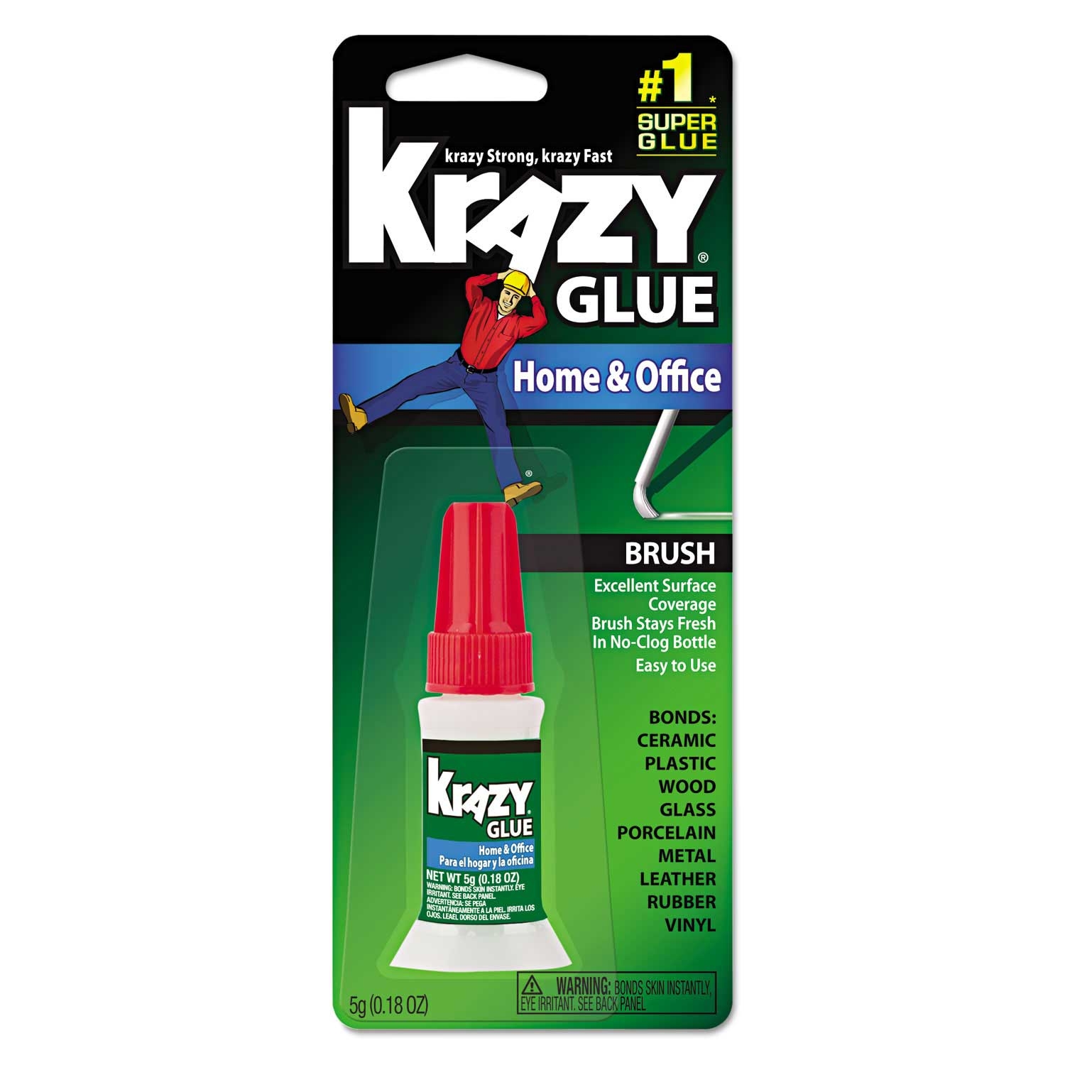 Krazy Glue All Purpose Brush-On Krazy Glue, 0.18 Ounce