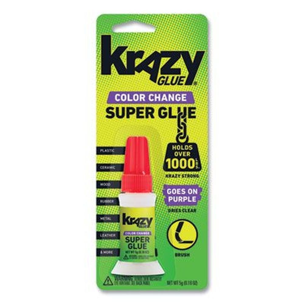 Krazy Glue Dries Clear Color Change Brush On Glue, 0.18 Ounce