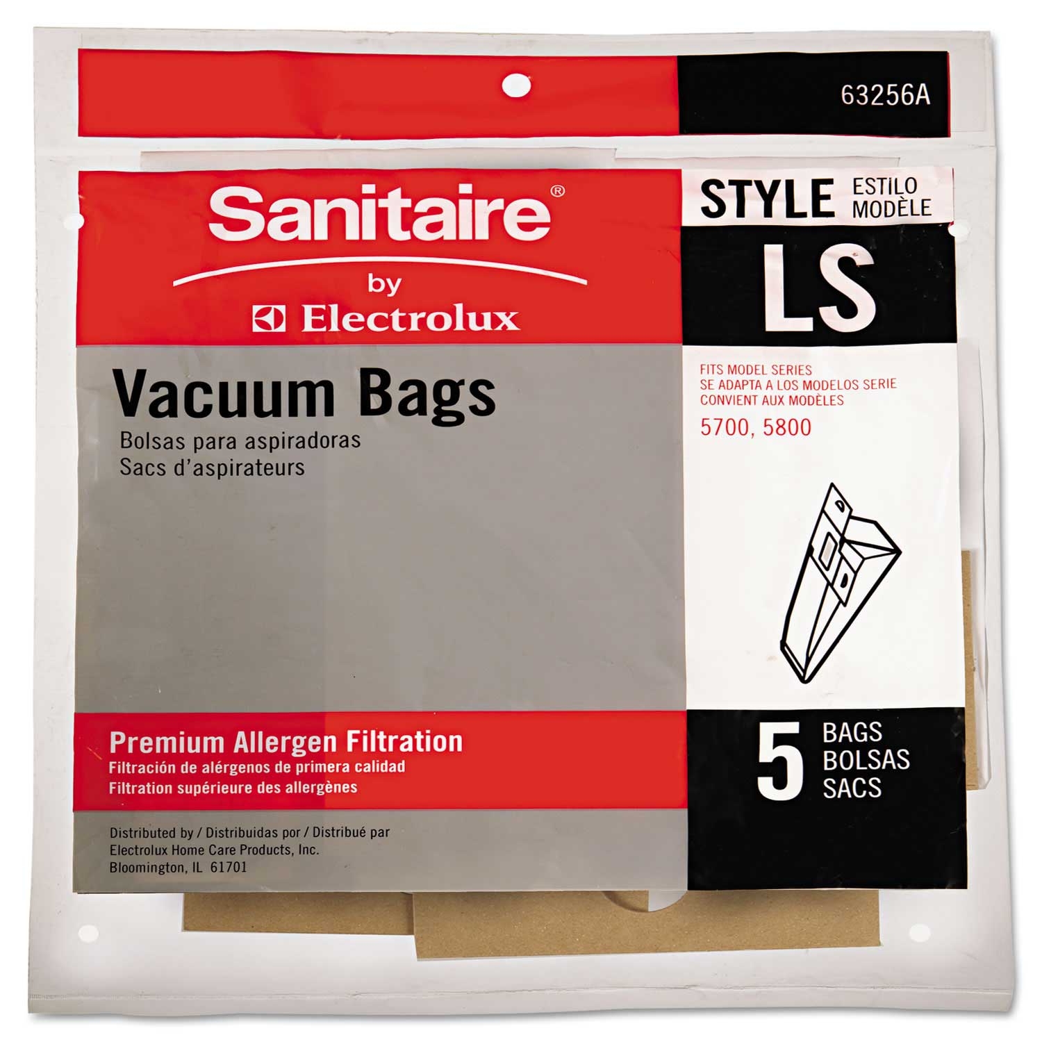 Sanitaire Commercial Upright Vacuum Cleaner Replacement Bag - 5 per pack -- 10 packs per case