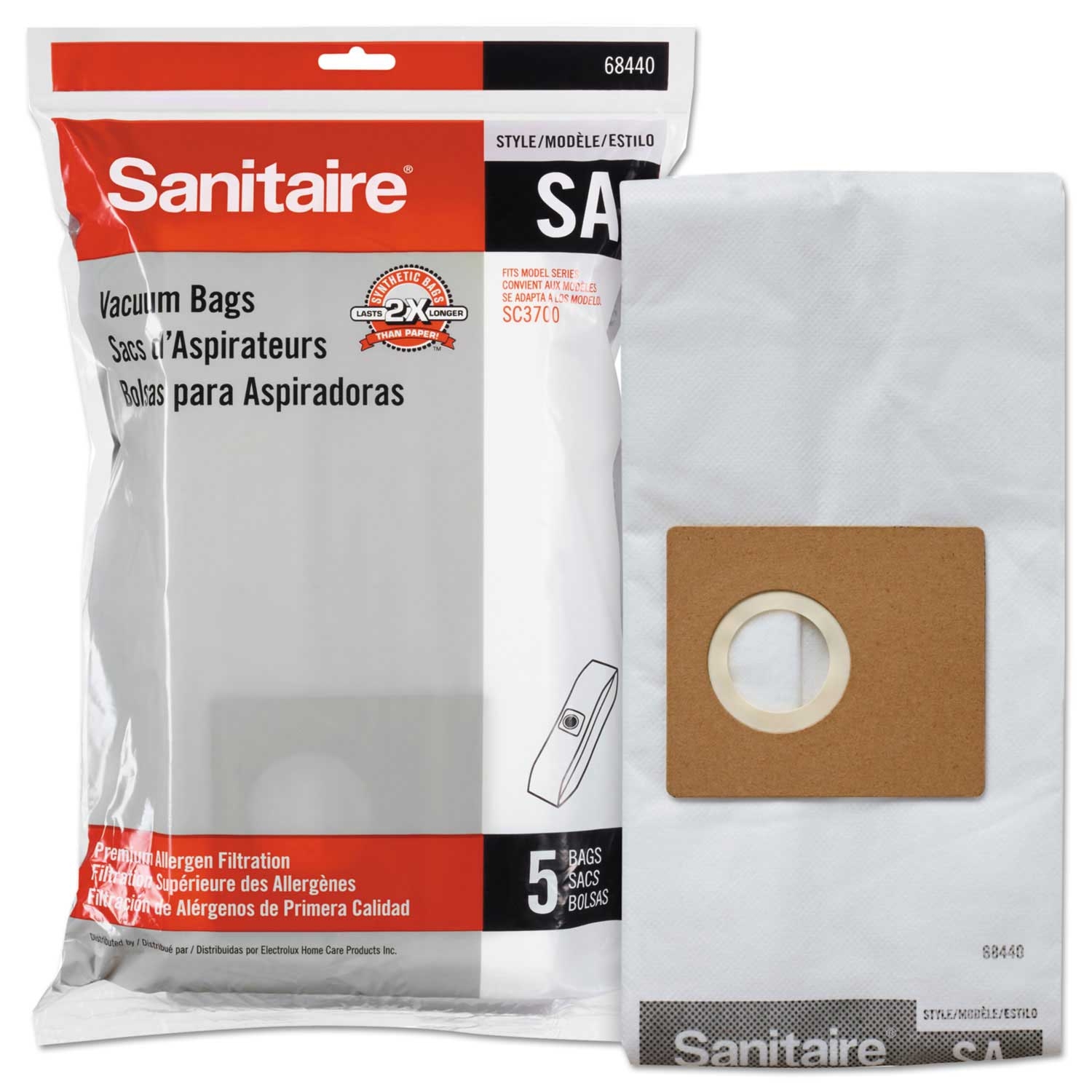 Sanitaire Style SA Disposable Dust Bag for SC3700A Canister Vacuum - 5 per pack -- 10 packs per case