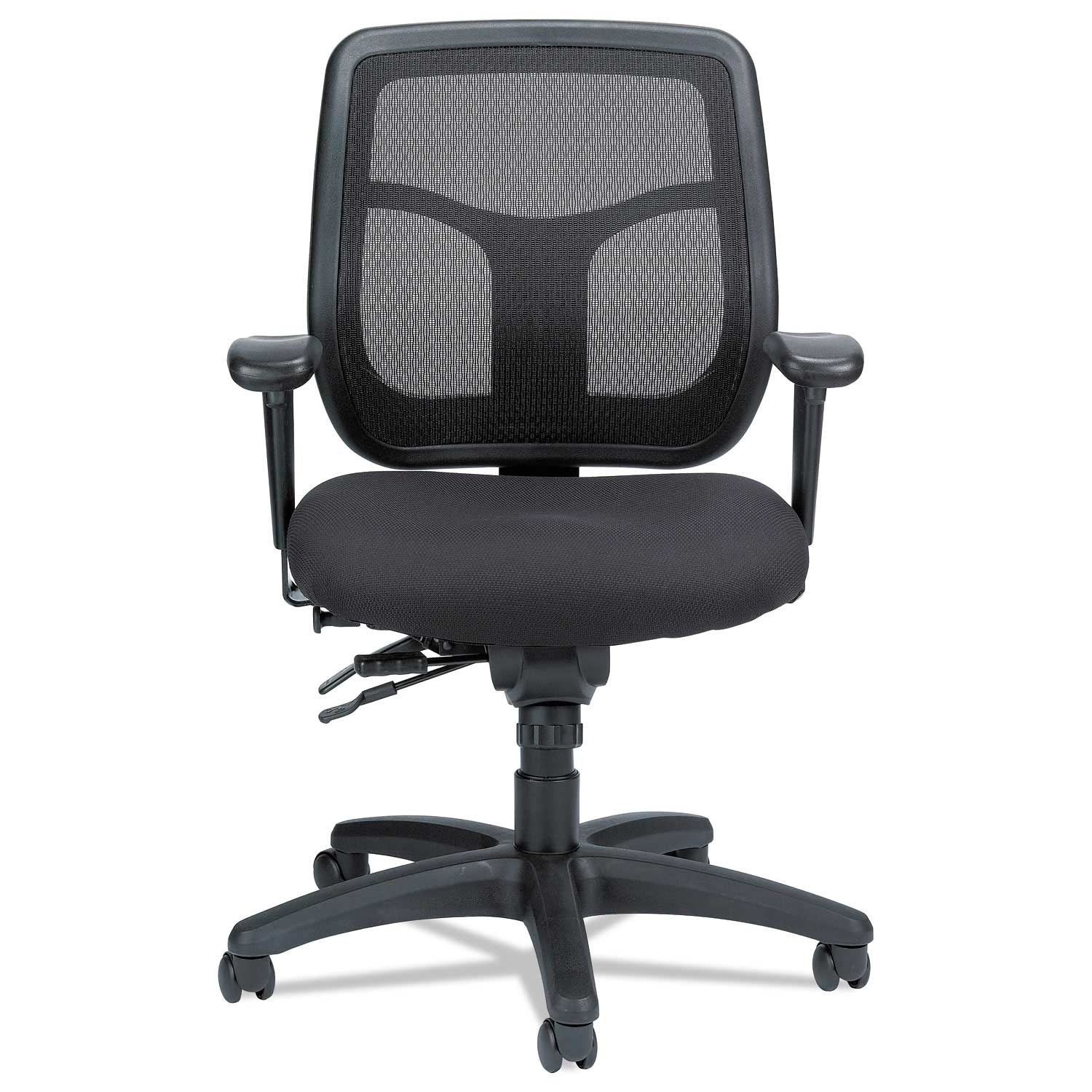 Eurotech Silver Seat and Silver Back Apollo Multi-Function Mesh Task Chair with Black Base, Supports up to 250 Pound