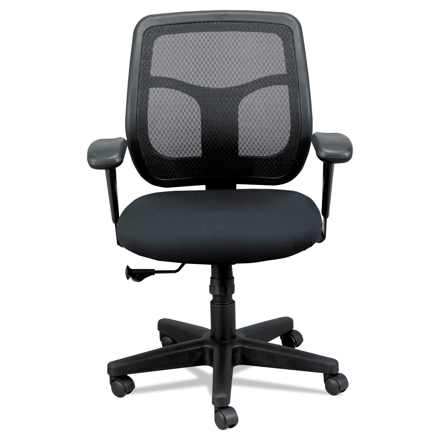 Eurotech Black Seat and Black Back Apollo Mid Back Mesh Chair with Black Base