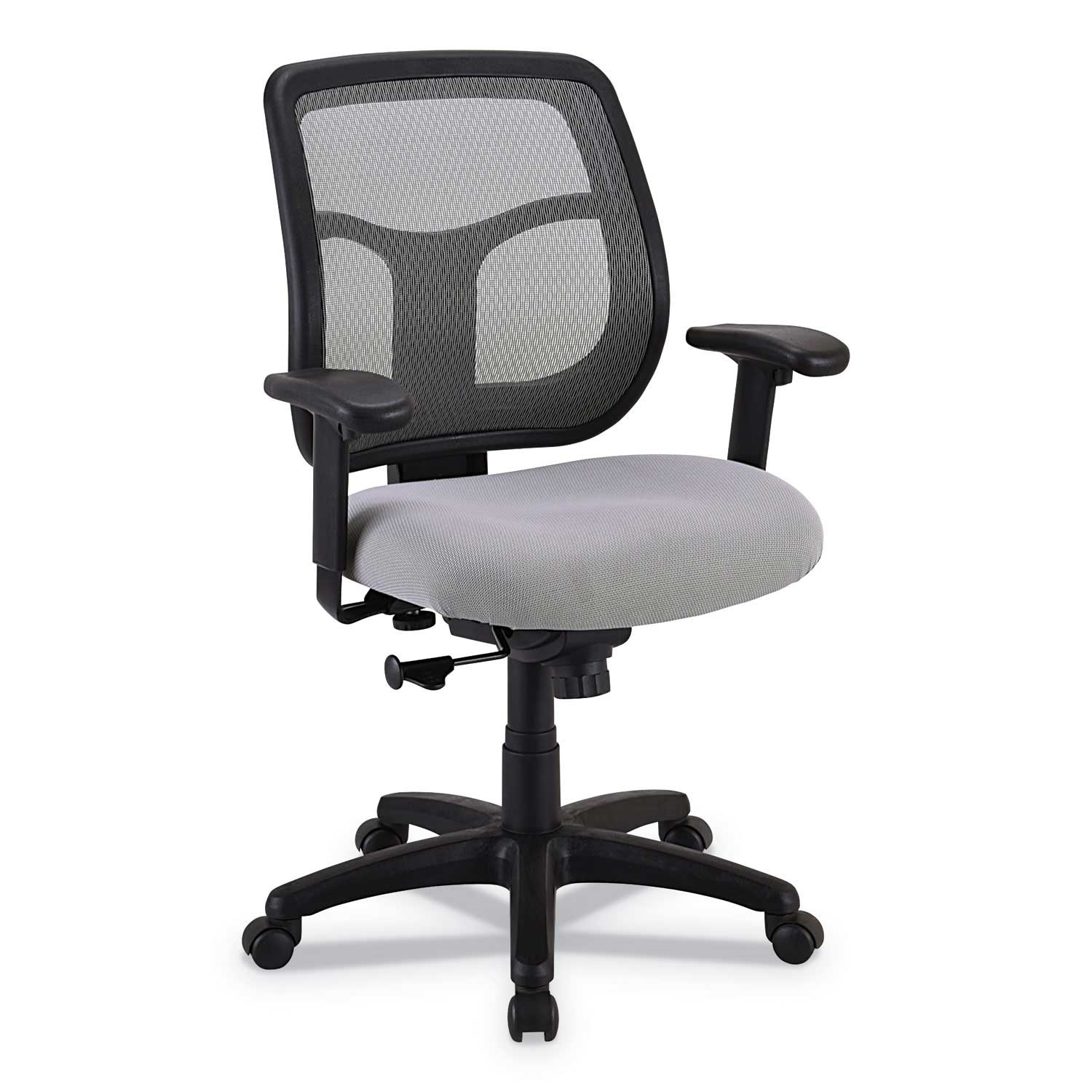 Eurotech Silver Seat and Silver Back Apollo Mid Back Mesh Chair with Silver Base